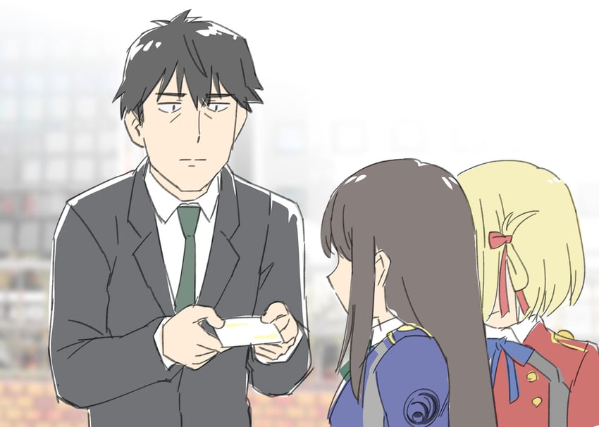 producer, nishikigi chisato, and inoue takina (idolmaster and 2 more) drawn by ueyama_michirou
