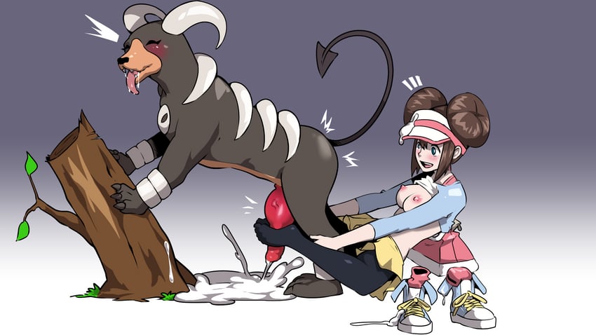 rosa and houndoom (pokemon and 1 more) drawn by magni_(mf021405)