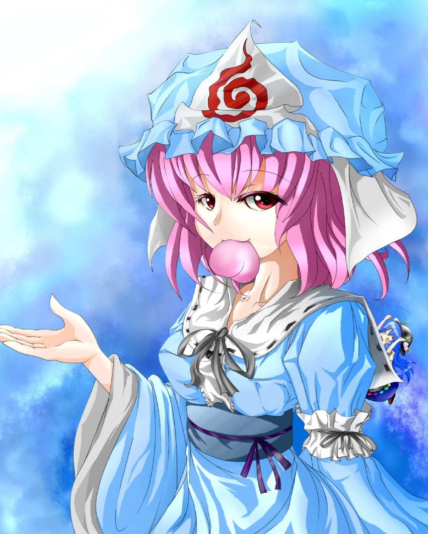 saigyouji yuyuko and hinanawi tenshi (touhou) drawn by parad@_jibaku_rei