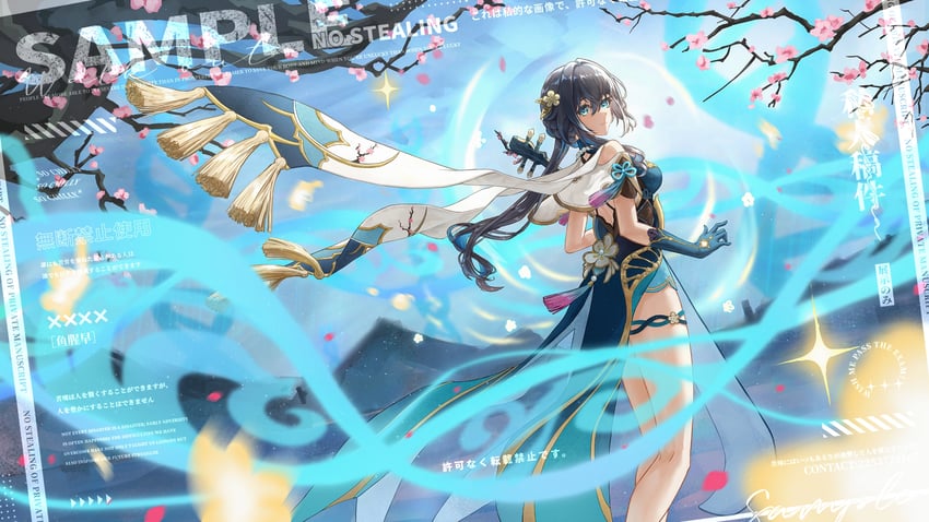 ruan mei (honkai and 1 more) drawn by yuxingzao