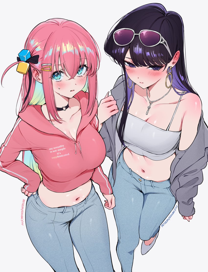 gotoh hitori and komi shouko (bocchi the rock! and 1 more) drawn by qiandaiyiyu