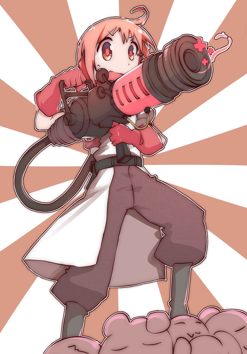 nonohara yuzuko, medic, and red medic (team fortress 2 and 2 more) drawn by majormilk