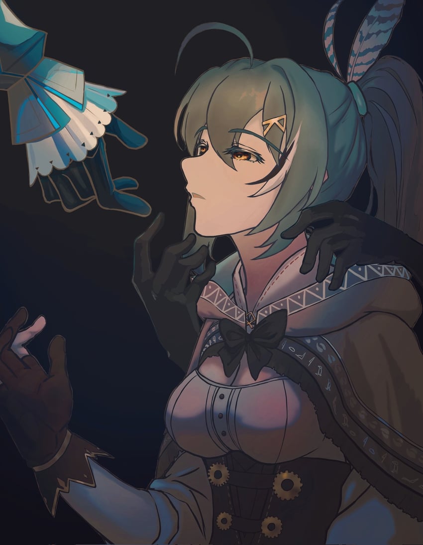 ouro kronii and nanashi mumei (hololive and 1 more) drawn by yiyaoxiaoxing