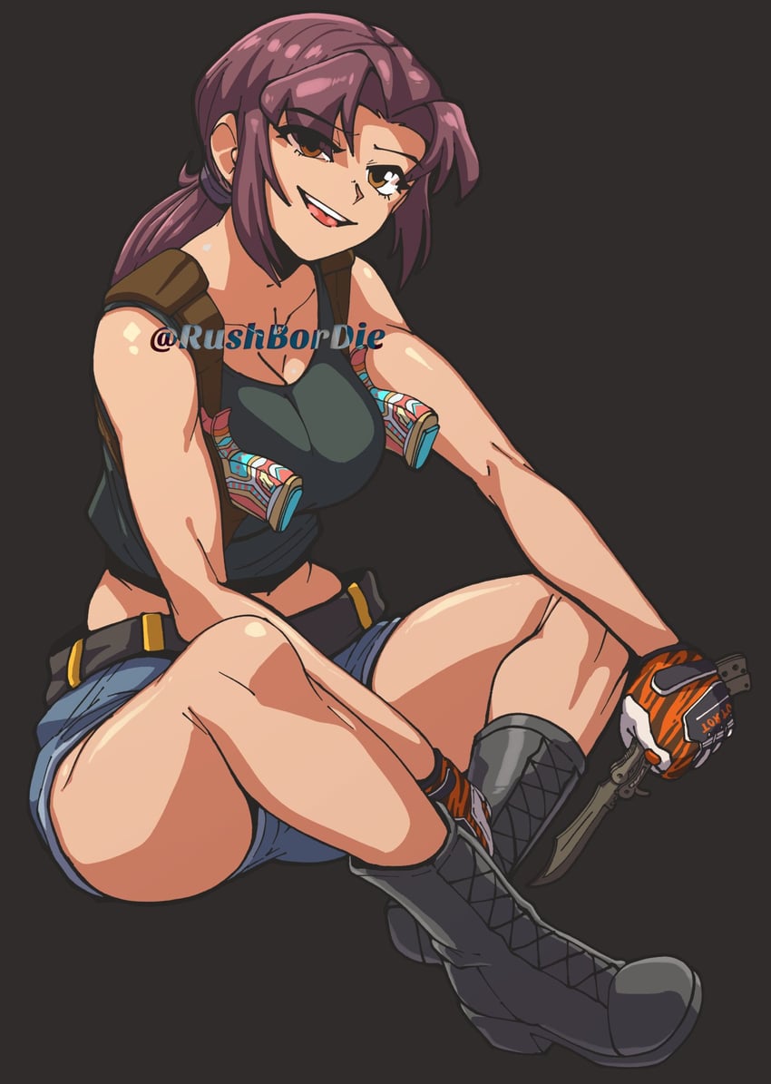 revy (black lagoon and 2 more) drawn by hugo_(rushbordie)