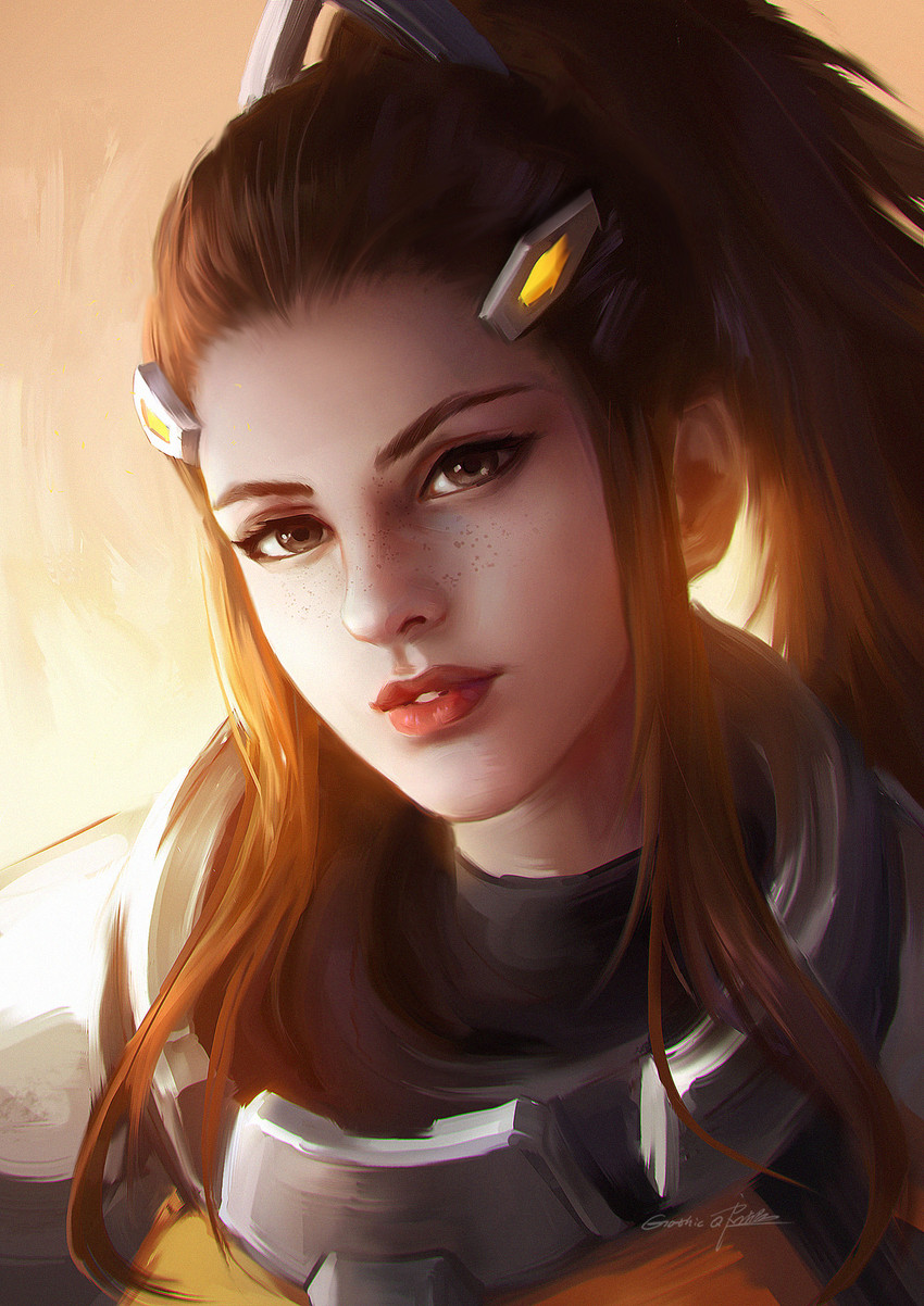 brigitte (overwatch and 1 more) drawn by qichao_wang
