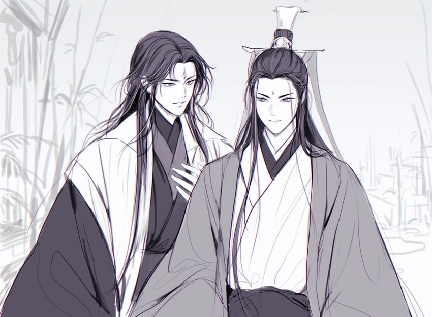 shen qingqiu and luo binghe (renzha fanpai zijiu xitong) drawn by 0jae