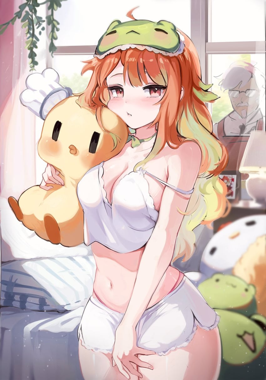 takanashi kiara, kfp employee, and colonel sanders (hololive and 1 more) drawn by koahri