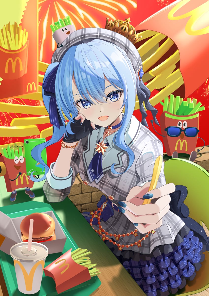 hoshimachi suisei (hololive and 1 more) drawn by kagura_hiromu
