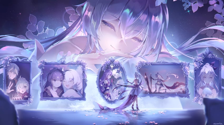 kiana kaslana, raiden mei, sirin, and siegfried kaslana (honkai and 1 more) drawn by azuria03