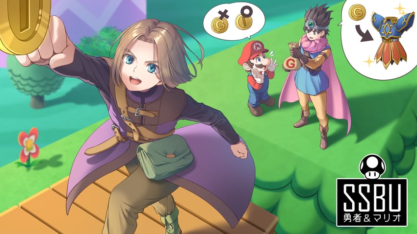 mario, roto, and hero (mario and 4 more) drawn by fujimura_hinami
