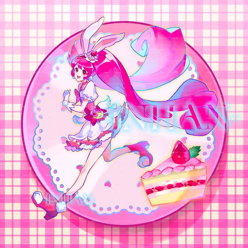 usami ichika and cure whip (precure and 1 more) drawn by inhan