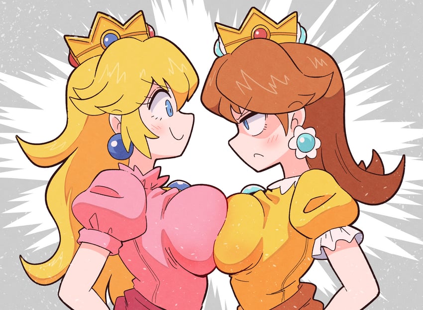 princess peach and princess daisy (mario) drawn by kurachi_mizuki