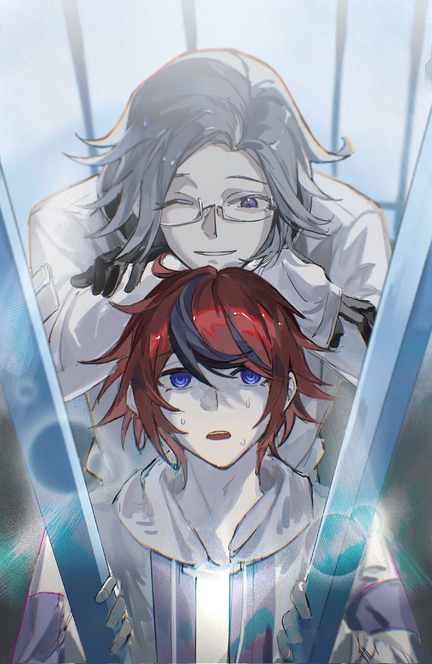 aotsuki eito and sumino takumi (the hundred line -last defense academy-) drawn by youshi1201