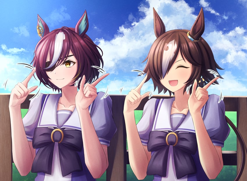 vodka and tanino gimlet (umamusume and 1 more) drawn by sonicxeon