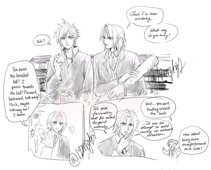 sephiroth, cloud strife, and angeal hewley (final fantasy and 2 more) drawn by 19nighty7