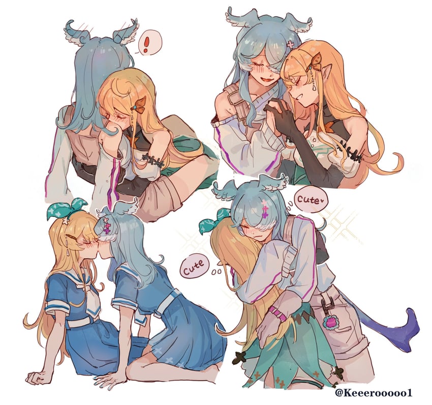 elira pendora and pomu rainpuff (nijisanji and 2 more) drawn by xiongbingbisata