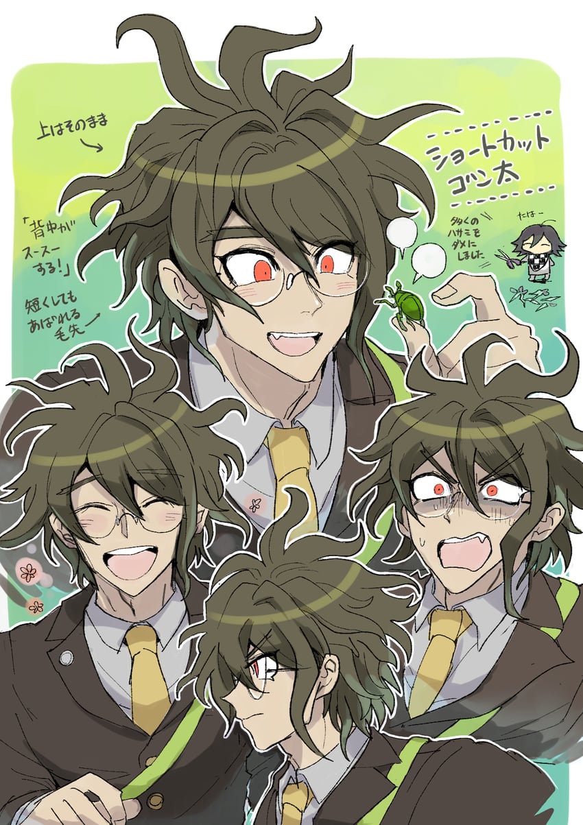 oma kokichi and gokuhara gonta (danganronpa and 1 more) drawn by kumakoro_(tetsupag)