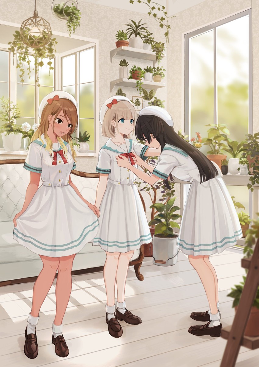 mayuzumi fuyuko, serizawa asahi, and izumi mei (idolmaster and 1 more) drawn by o0u0m