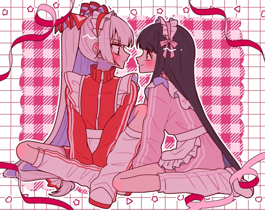 fujiwara no mokou and houraisan kaguya (touhou) drawn by ta_mi_01000