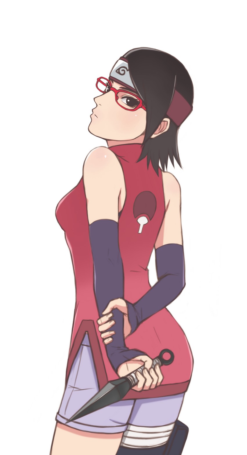 uchiha sarada (naruto and 1 more) drawn by mil_k_vanilla