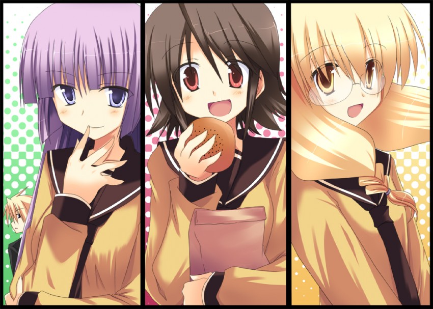 nishikawa youko, odagiri futaba, and hayama teru (sansha san'you) drawn by akane_souichi