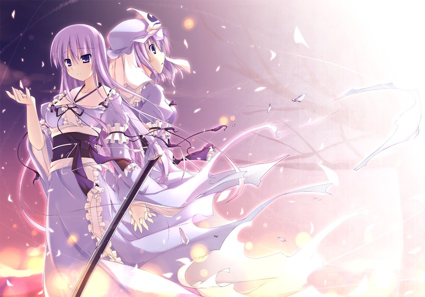 saigyouji yuyuko (touhou) drawn by t-ray