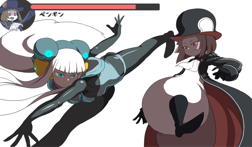 electro emilia and penguin (original) drawn by ken_(koala)