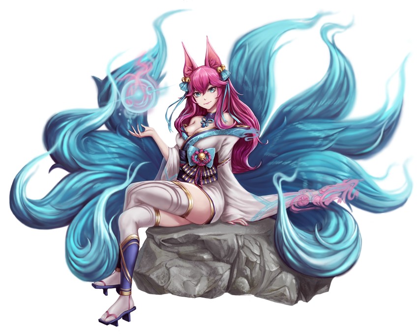 ahri and spirit blossom ahri (league of legends) drawn by copy_(kjkjant)