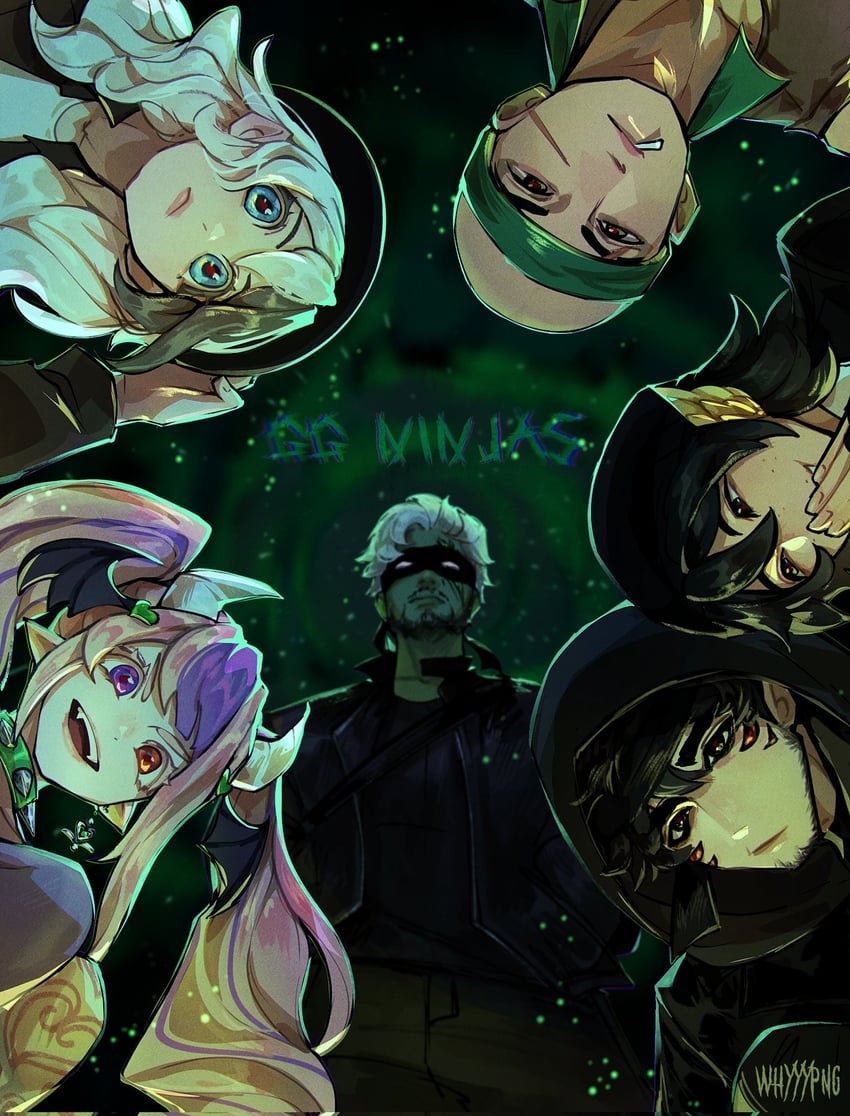 ironmouse, roier, elquackity, oibagi, fitmc, and 1 more (vshojo and 2 more) drawn by whyyypng