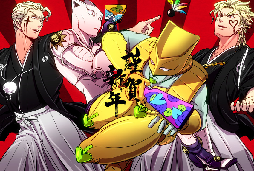 dio brando, kira yoshikage, killer queen, and the world (jojo no kimyou na bouken and 1 more) drawn by u_(lastcrime)