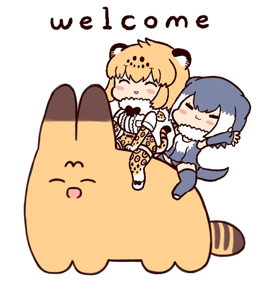 serval, jaguar, and small-clawed otter (kemono friends) drawn by batta_(ijigen_debris) and kotobuki_(tiny_life)