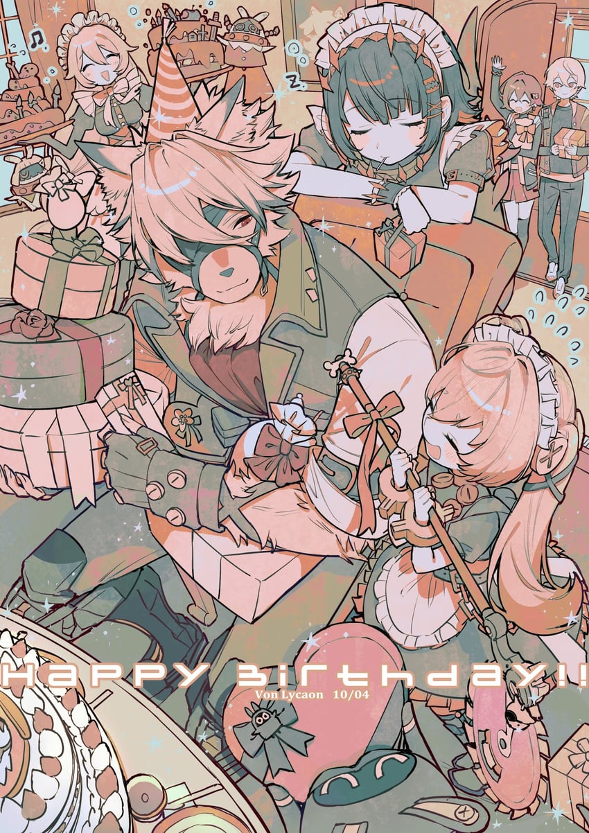 ellen joe, belle, wise, von lycaon, corin wickes, and 4 more (zenless zone zero) drawn by vm0du