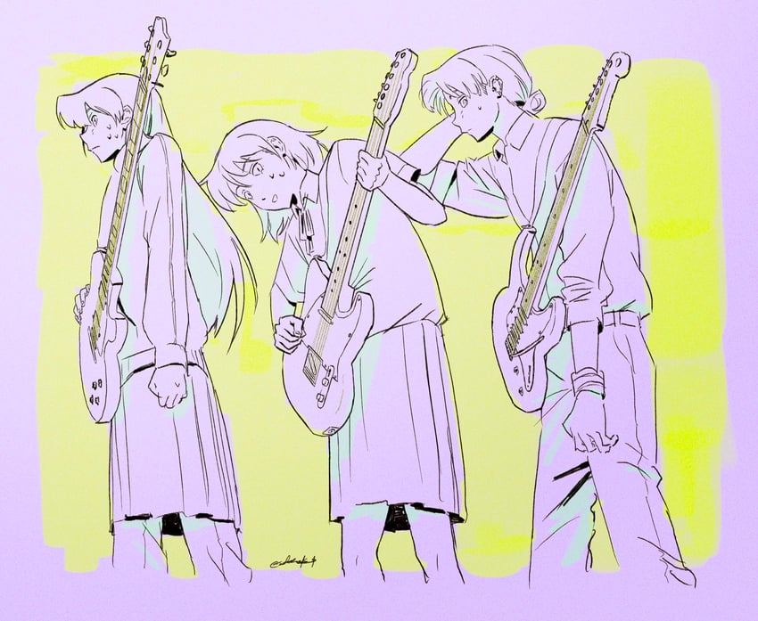 gotoh hitori, koga mitsuki, and hatono chihiro (bocchi the rock! and 2 more) drawn by stcharls_st