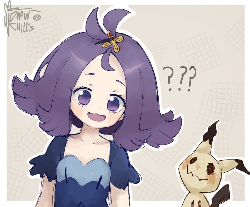 mimikyu and acerola (pokemon and 1 more) drawn by draw_chill's