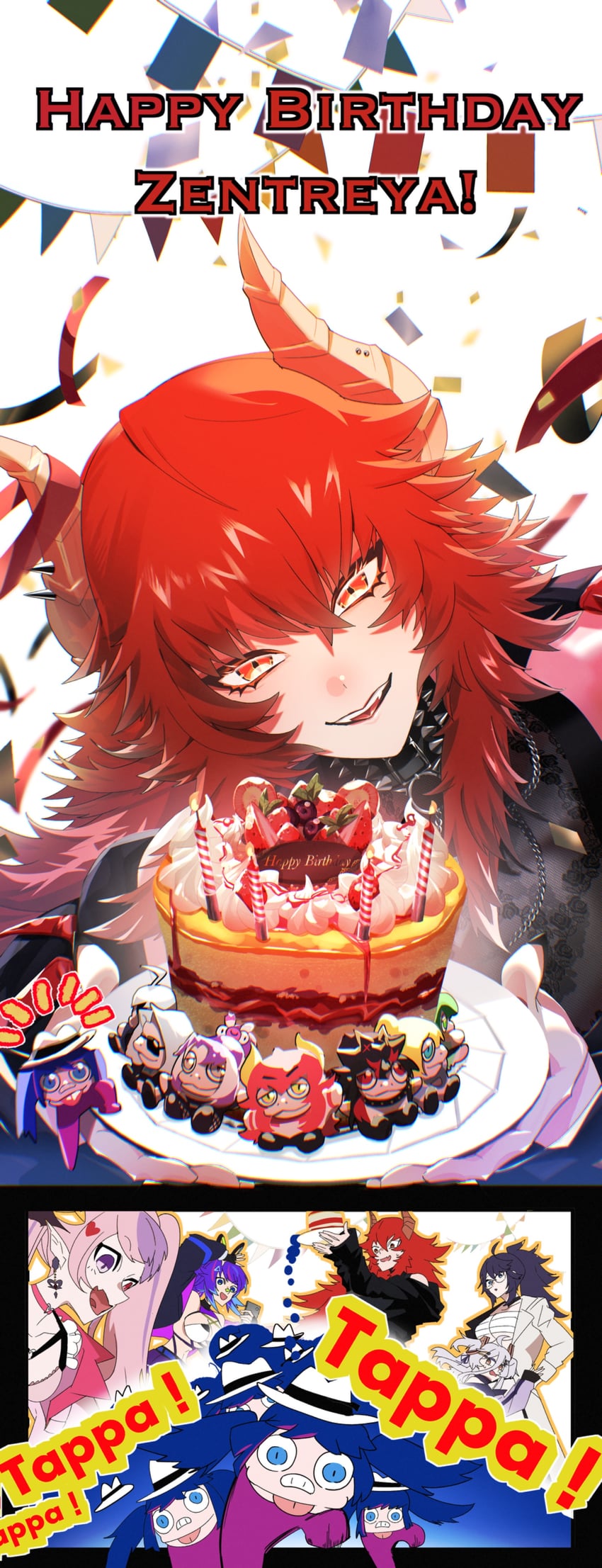 ironmouse, kson, zentreya, melody, henya the genius, and 7 more (indie virtual youtuber and 1 more) drawn by seafood_tarako