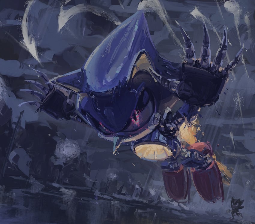 shadow the hedgehog and metal sonic (sonic) drawn by rayactive_factory