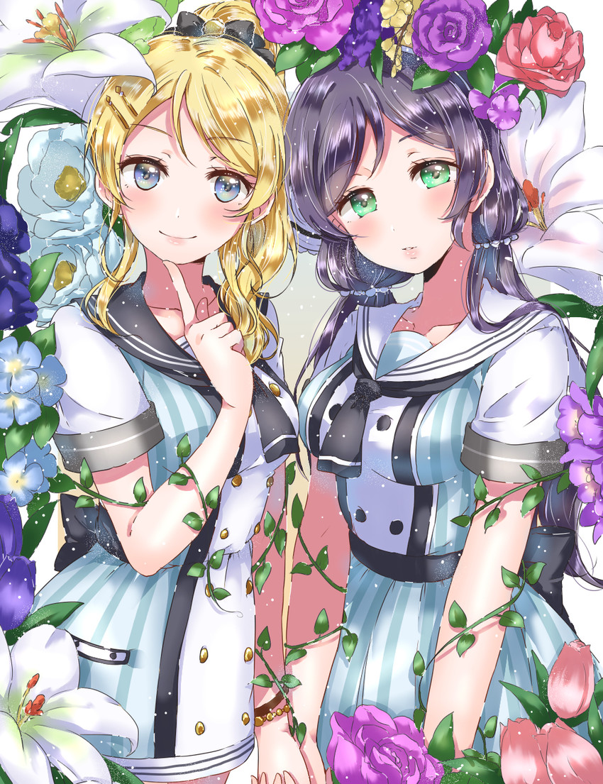 tojo nozomi and ayase eli (love live! and 1 more) drawn by kaisou_(0731waka)