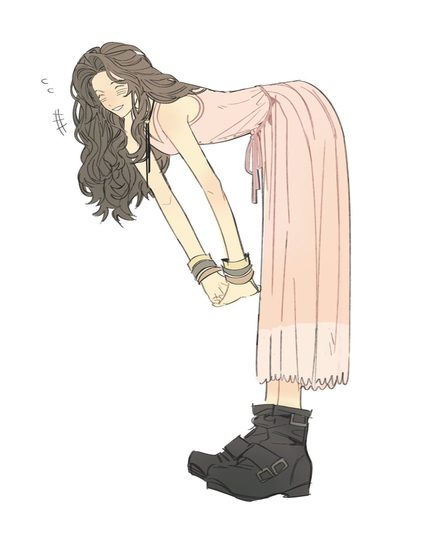 aerith gainsborough (final fantasy and 3 more) drawn by lentymet