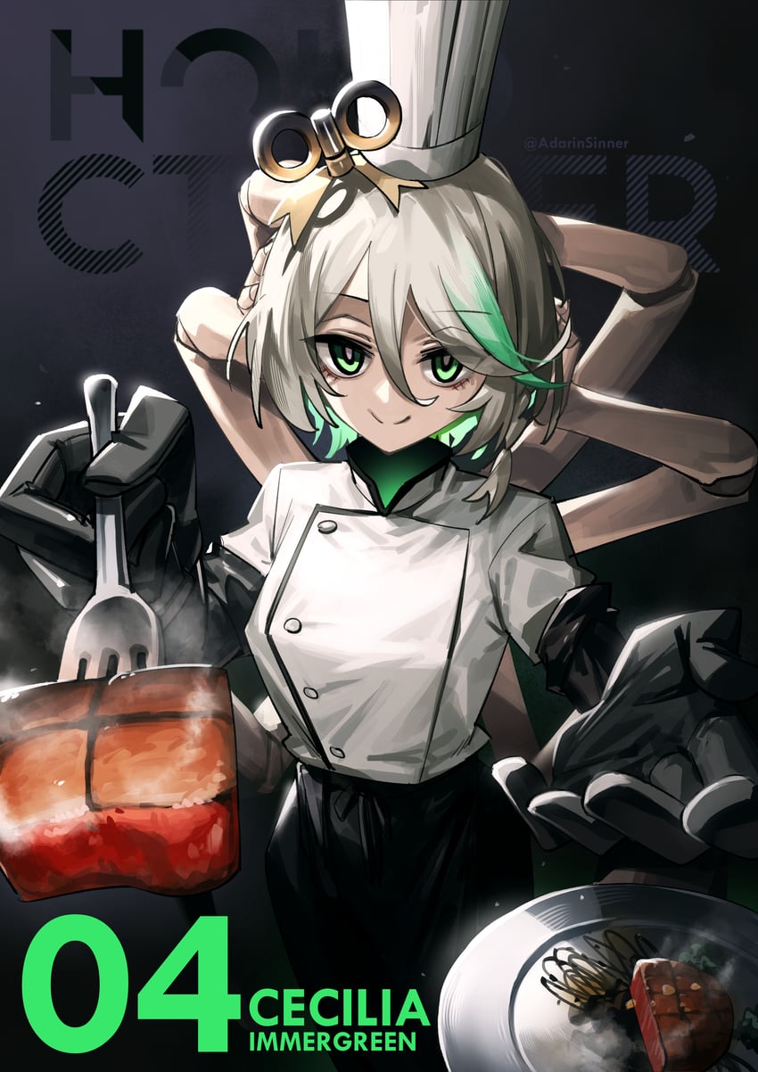 cecilia immergreen and falling devil (hololive and 2 more) drawn by adarin