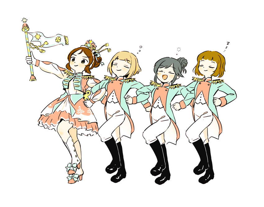 kitami yuzu, ayase honoka, momoi azuki, and kudo shinobu (idolmaster and 1 more) drawn by iwashi_iwashimo
