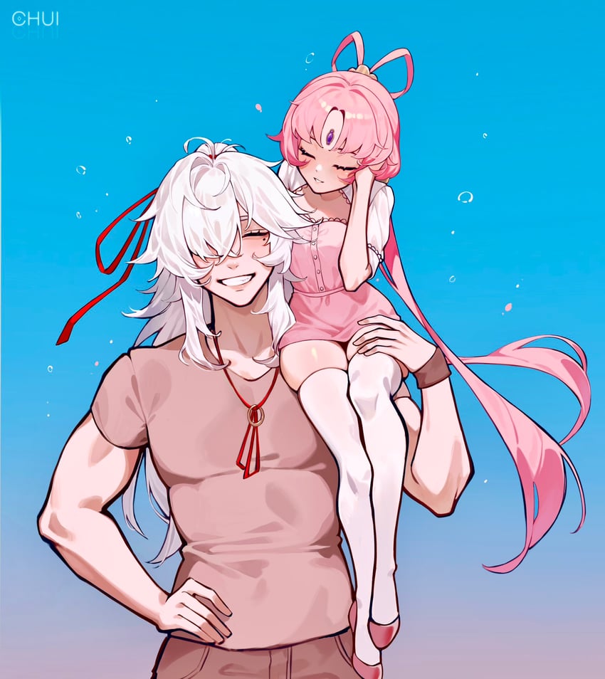 fu xuan and jing yuan (honkai and 1 more) drawn by chui_art