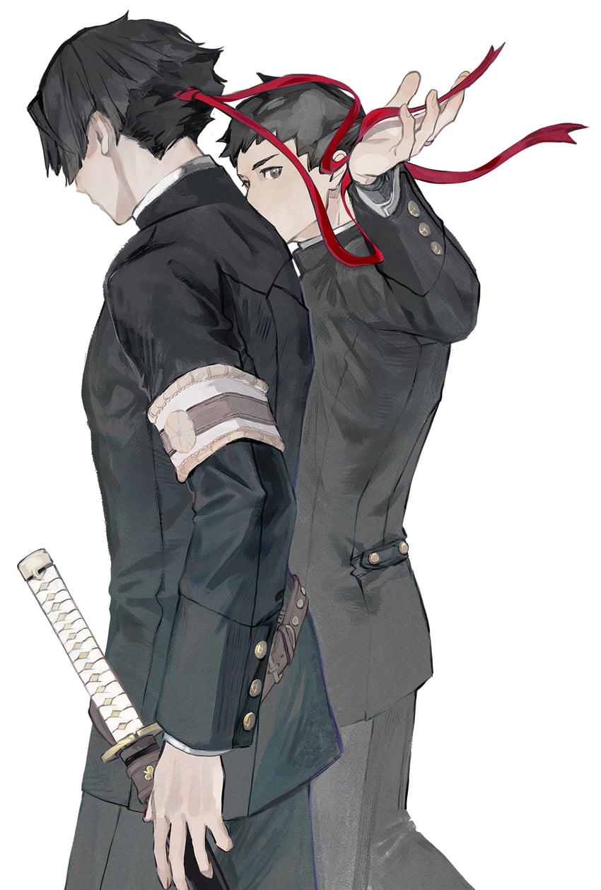 ryunosuke naruhodo and kazuma asogi (ace attorney and 2 more) drawn by wnimxgmqid10527