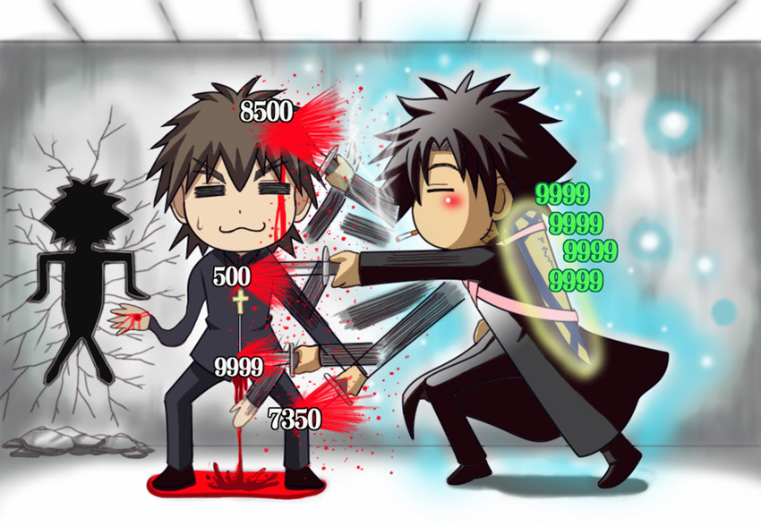 kotomine kirei and emiya kiritsugu (fate and 1 more) drawn by miruno