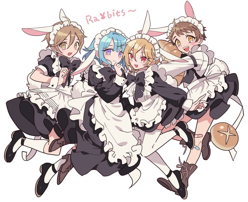 shino hajime, nito nazuna, mashiro tomoya, and tenma mitsuru (ensemble stars!) drawn by meremero