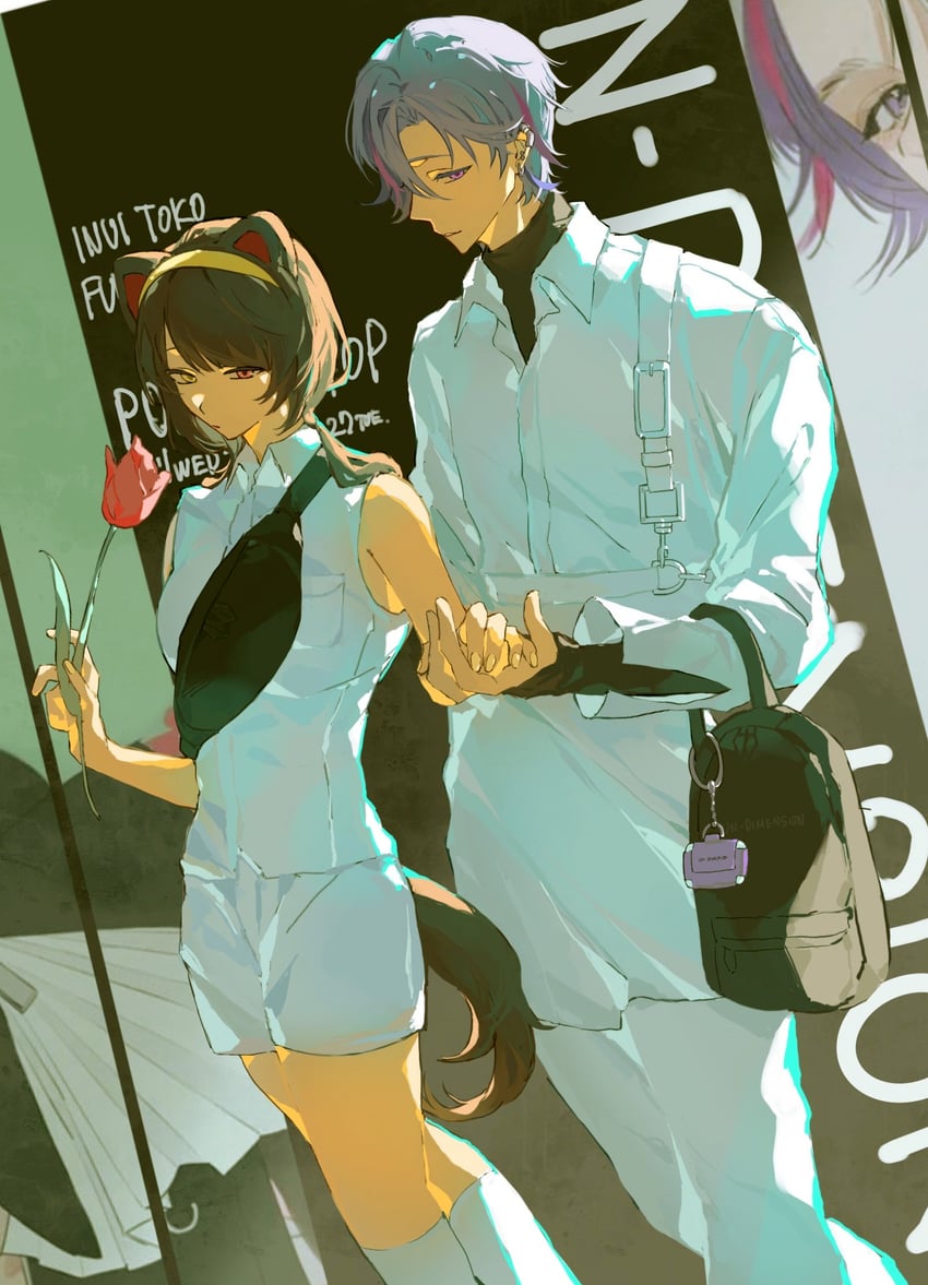 inui toko and fuwa minato (nijisanji) drawn by no_aid