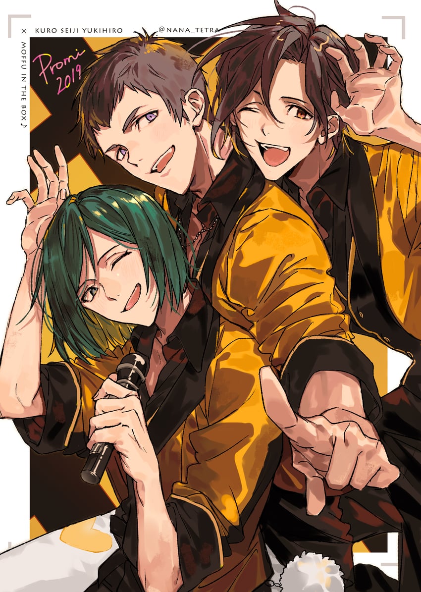 shingen seiji, kiyosumi kuro, and kamiya yukihiro (idolmaster and 1 more) drawn by nana_tetra