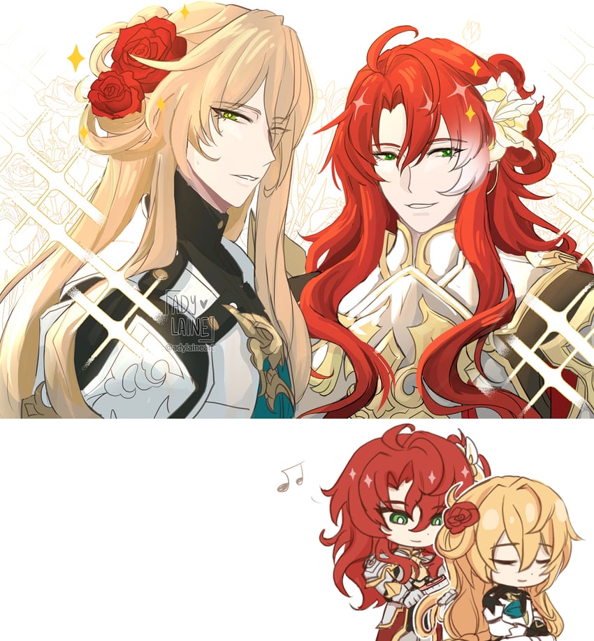 argenti and luocha (honkai and 1 more) drawn by adylaineart