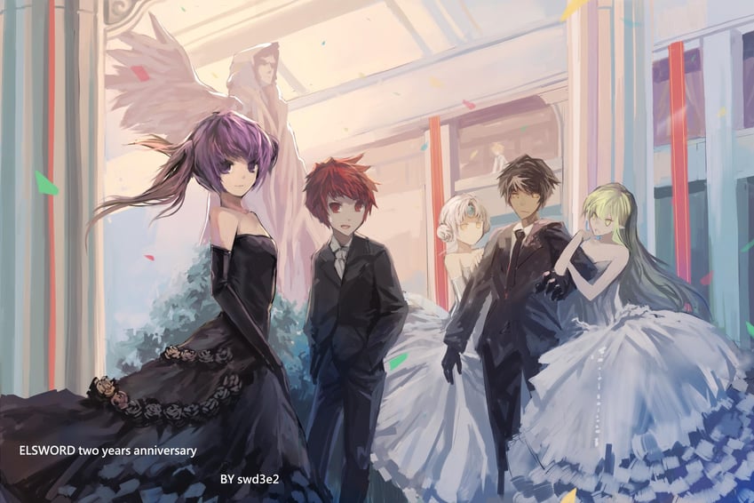 eve, aisha landar, rena erindel, elsword, raven cronwell, and 4 more (elsword) drawn by swd3e2