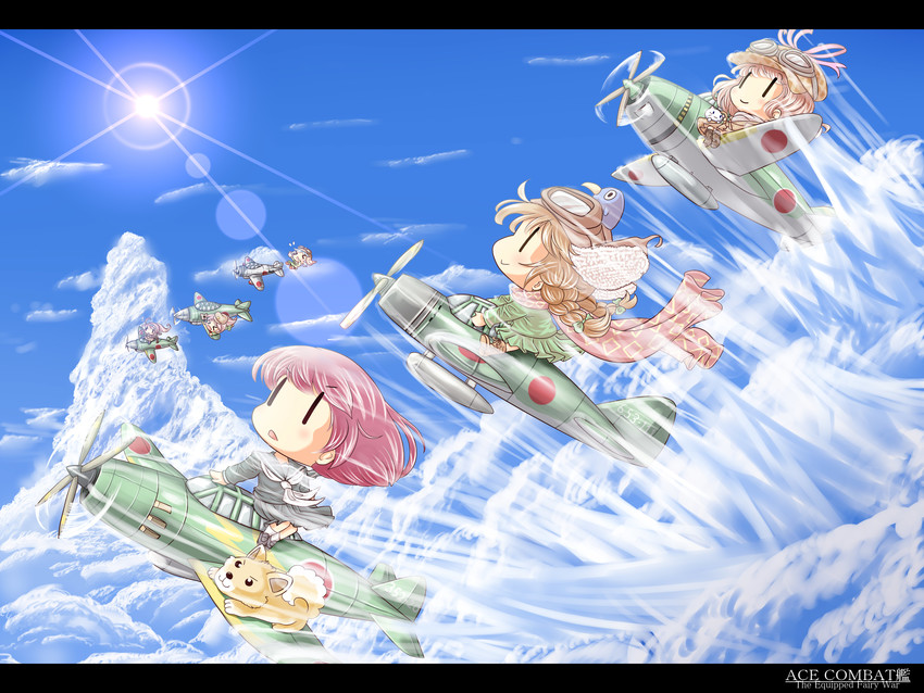 fairy, failure penguin, reppuu, type 99 dive bomber fairy, suisei, and 2 more (kantai collection and 1 more) drawn by zuzuzu