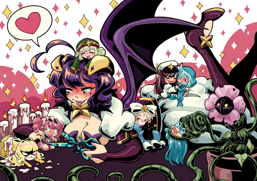 hiiragi utena, magia baiser, araga kiwi, leoparde, minakami sayo, and 11 more (mahou shoujo ni akogarete) drawn by nerdy_arty